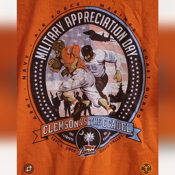 Clemson Vs Citadel Orange Graphic T-Shirt Size L - Picture 1 of 5